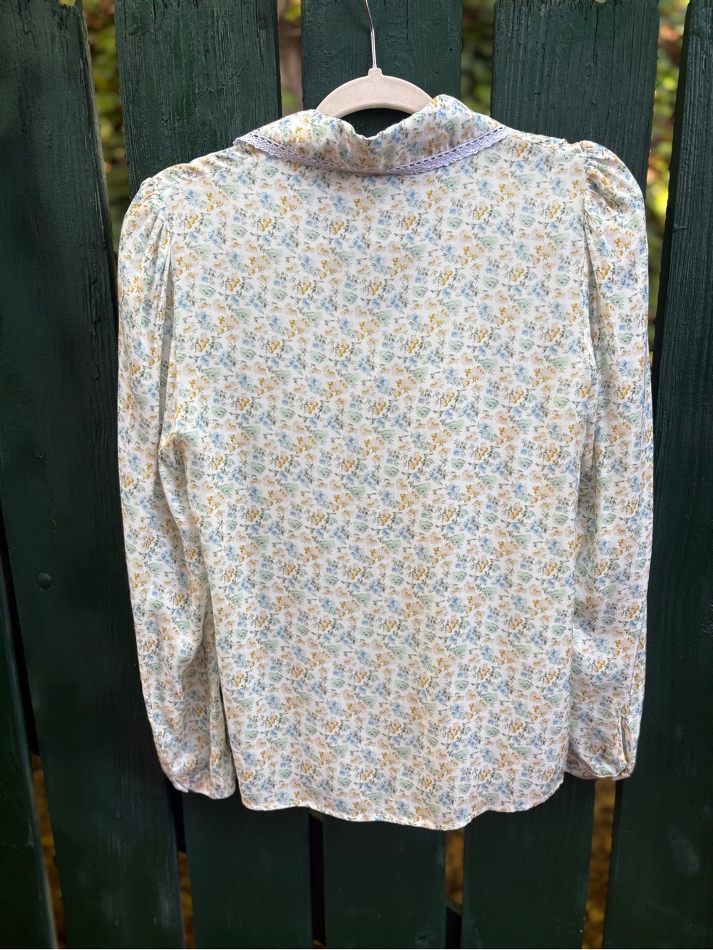 Rouje Paris YASNA Floral Blouse Top Size 36 (US 4/S) 100% Viscose Lace Collar - Picture 6 of 6